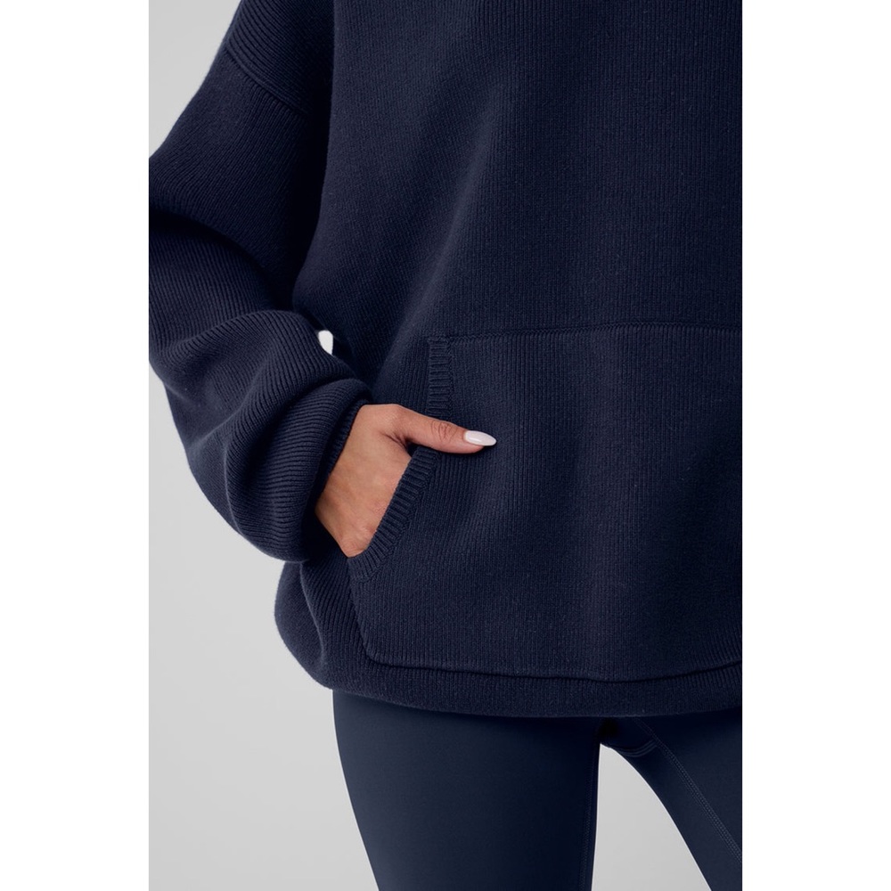 Alo Yoga Scholar Hooded Sweater Navy Small - Picture 4 of 15